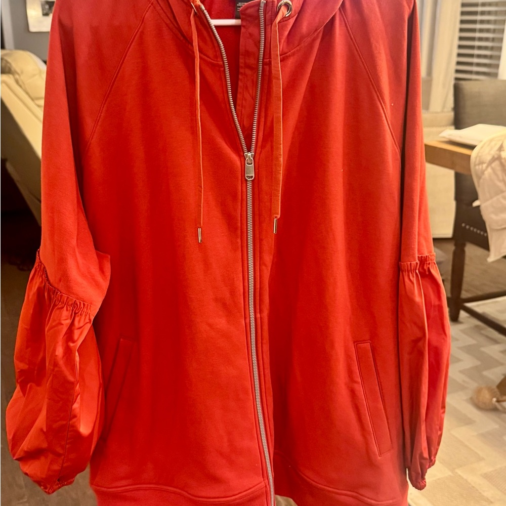 Athleta on my way triumph hoodie full zip red -size 2X